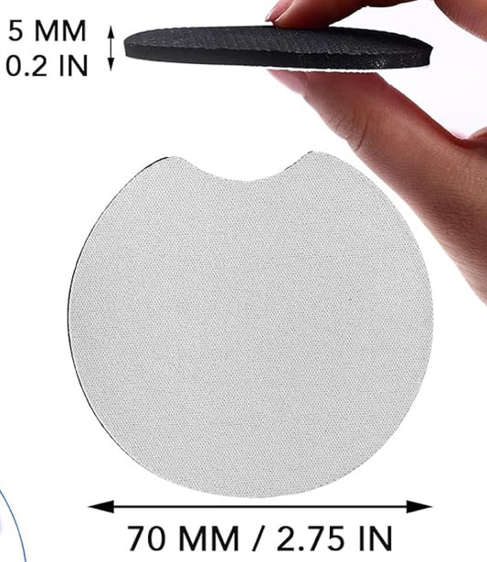 Car coasters set of 2                                                       dimensions thickness 0.2in / circumference ~ 2.75in