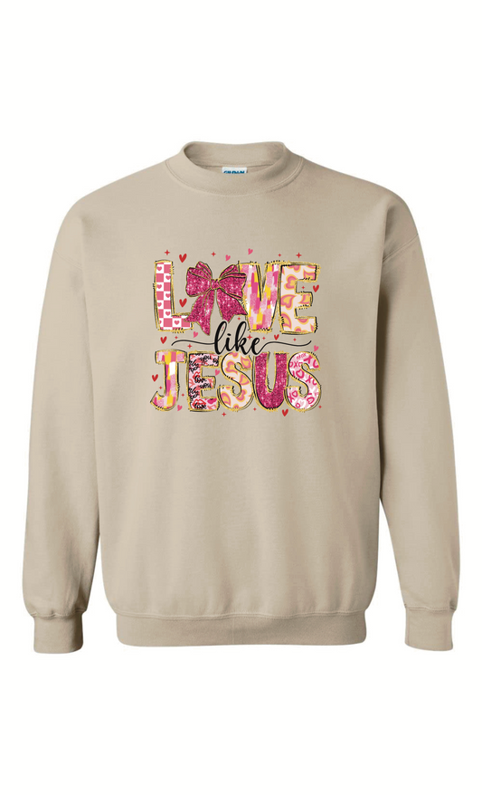 Love like Jesus pink bow